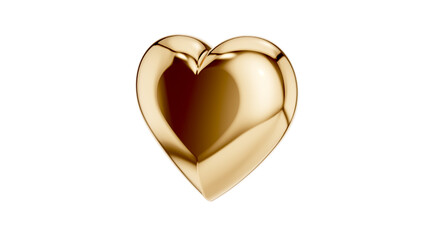 Fototapeta premium Golden heart with transparent background