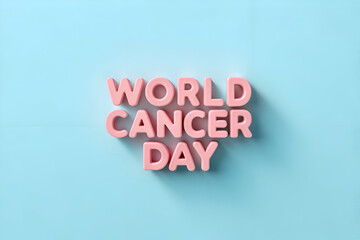 Minimal World Cancer Day Typography Background for Healthcare Awareness