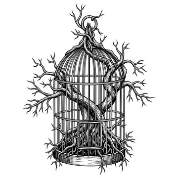 Organic Roots Overtaking a Hollow Sanctuary Structure, Three Vector