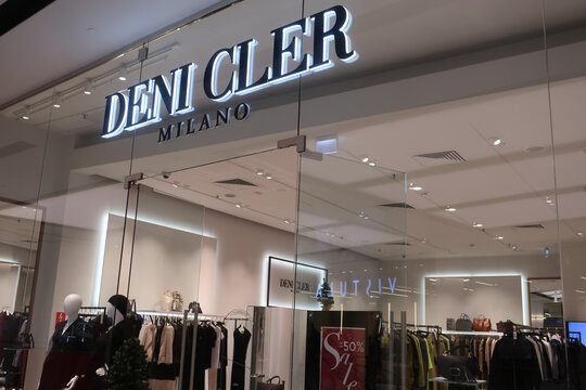 Deni Cler Milano fashion closing store with signage, logo, emblem at Westfield Mokotow shopping mall. WARSAW, POLAND - JANUARY 5 2026