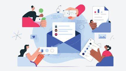 Global team collaborating on digital marketing strategy with smartphones and laptops