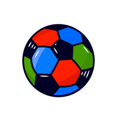 Obraz premium Flat icon of a soccer ball in a linear style. Vector emblem or logo isolated on a white background.