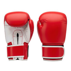 Red and white boxing gloves