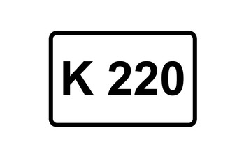 Illustration eines Kreisstra&szlig;enschildes der K 220 in Deutschland	