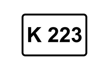 Illustration eines Kreisstra&szlig;enschildes der K 223 in Deutschland	