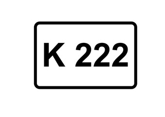 Illustration eines Kreisstra&szlig;enschildes der K 222 in Deutschland	