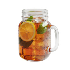 Refreshing iced tea in mason jar