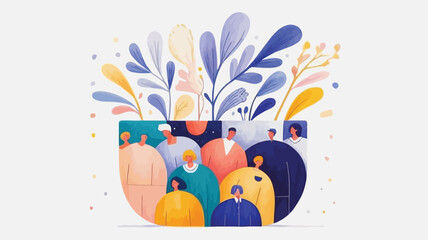 Diverse group of people coming together in harmony with nature