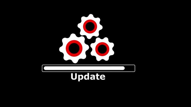 System Software Update or Upgrade Banner with New Update Badge and Notification Sign for Digital Interface Design