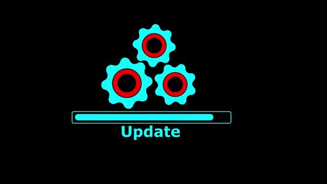 System Software Update or Upgrade Banner with New Update Badge and Notification Sign for Digital Interface Design