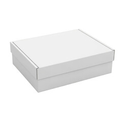 Minimalist white cardboard box on a plain background