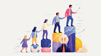 Business team working together to achieve success and growth