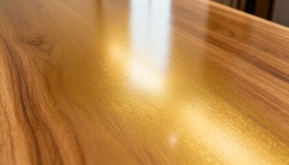 Top view - Smooth lacquered wood surface, polished wood, soft light reflections, even texture, modern interior style, high quality, ultra detailed, photorealistic
