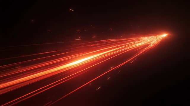 Cinematic Abstract Energy Light Streak in Warm Orange Tones