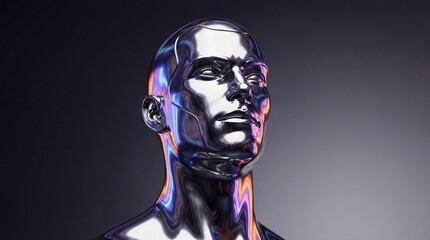 Photograph of an Iridescent Synthetic Human