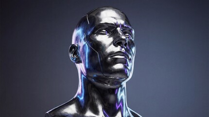 Photograph of an Iridescent Synthetic Human