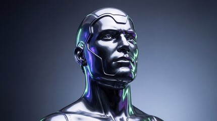 Photograph of an Iridescent Synthetic Human