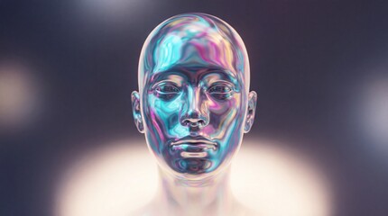 Photograph of an Iridescent Synthetic Human