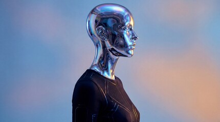 Photograph of an Iridescent Synthetic Human