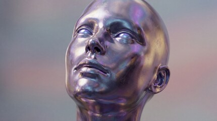 Photograph of an Iridescent Synthetic Human