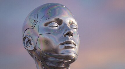 Photograph of an Iridescent Synthetic Human