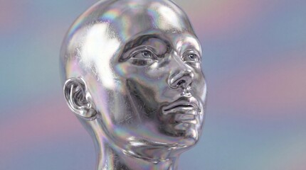 Photograph of an Iridescent Synthetic Human