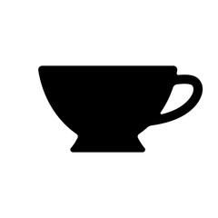 Teacup icon. Black silhouette. Side view. Vector simple flat graphic illustration. Isolated object on a white background.