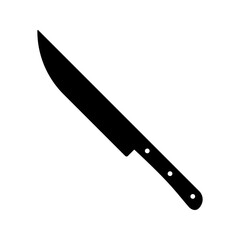 Knife icon. Black silhouette. Side view. Vector simple flat graphic illustration. Isolated object on a white background.