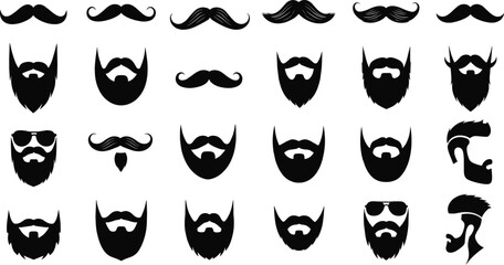 Black and white of various beard and mustache styles facial hair beards mustaches