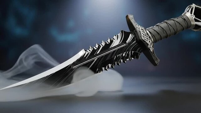 Mysterious Fantasy Dagger with Intricate Design and Dark Aura.