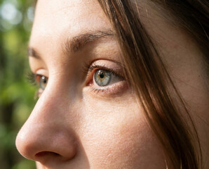 Close up of woman eye in natural light