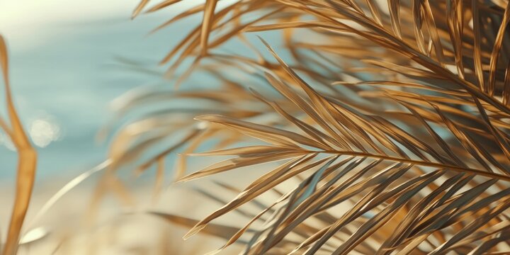 Close-up of a vibrant flamingo feather against ocean background. - Powered by Adobe