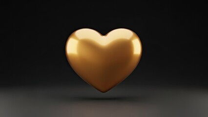 Elegant Solid Gold Heart Shape for Valentine's Design