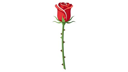 Symbolic Red Rose Graphic for Romantic Designs
