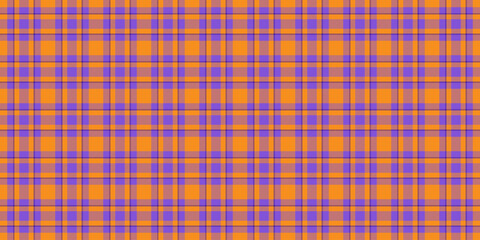 Performance textile seamless vector, graceful background tartan fabric. Apparel texture pattern check plaid in violet and orange colors.