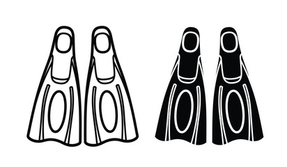 Black and white flippers for swimming and diving © rsvect02