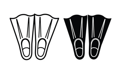 Vector illustration of black and white flippers © rsvect02