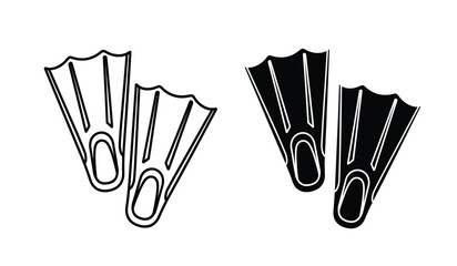 A pair of black and white flippers © rsvect02