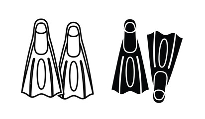 Black and white flippers for scuba diving © rsvect02