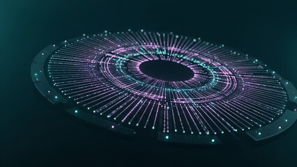 Digital Data Network Connections Technology Purple Teal Background