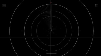 Hud elements animation for web design and video editing featuring circular radar display with lines and indicators - Powered by Adobe