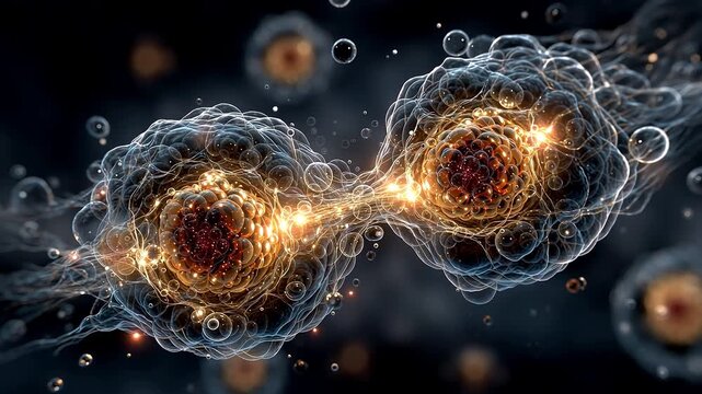 Visual illustration demonstrating relationship between cell filaments and energy transfer mechanisms