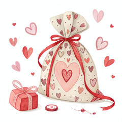 heart shaped gift box with ribbon