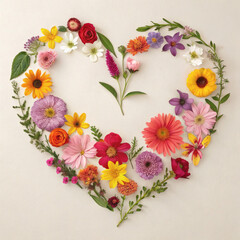 heart made of flowers