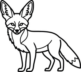 Fototapeta premium Simple Line Drawing of a Fox.