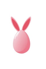 Fototapeta premium pink easter egg with bunny ears on a white background