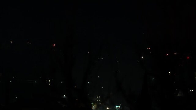 some fireworks on silvester night 4k 25fps video with audio