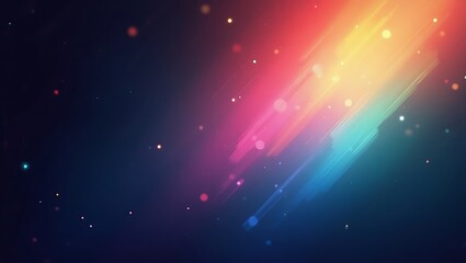 Abstract Rainbow Streaks and Bokeh Lights in Dark Space