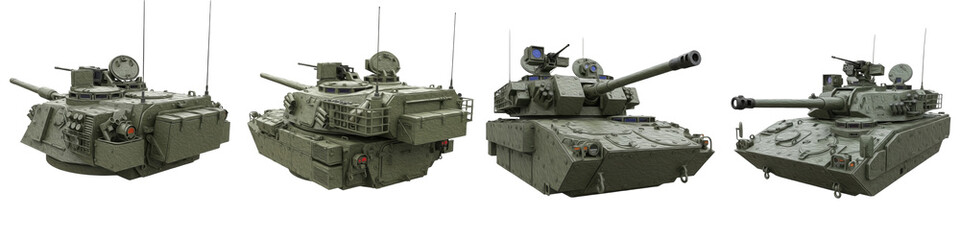 Set Modern Military Battle Tank