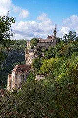 Obraz premium Village of Rocamadour on a cliff in France 